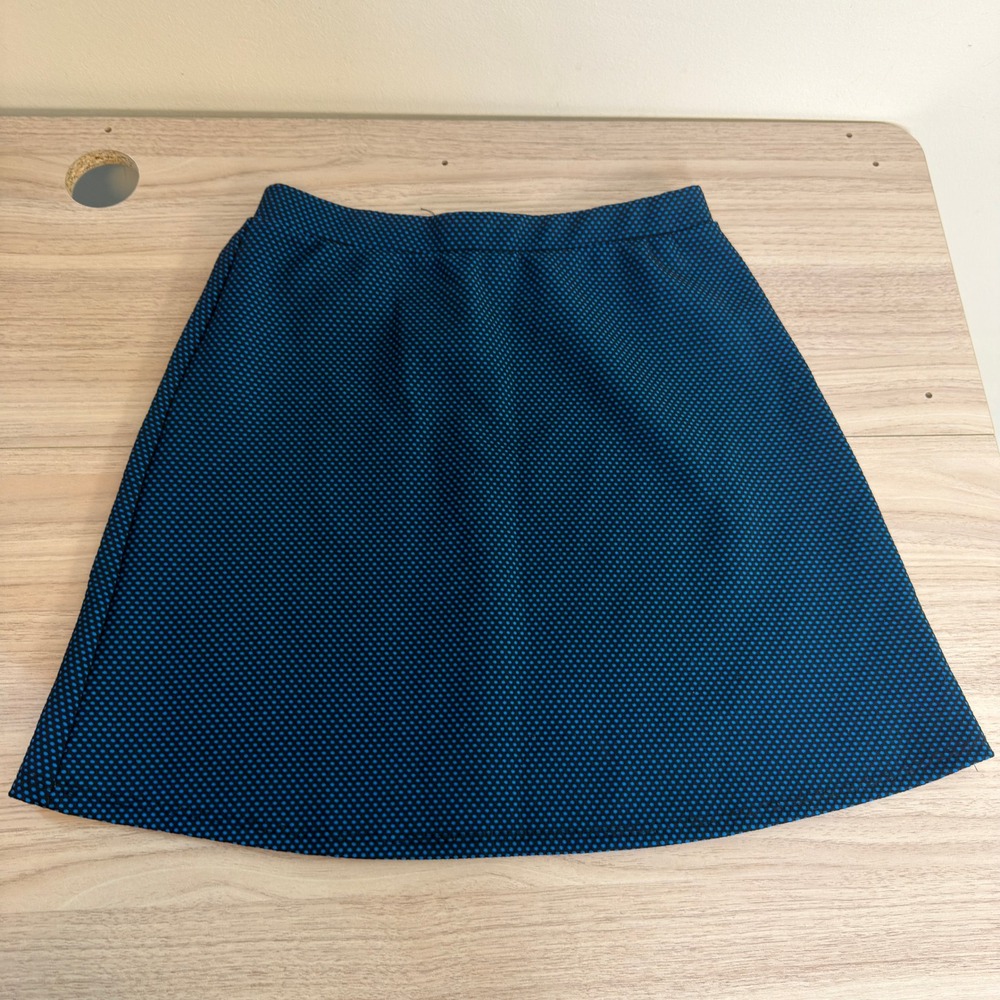 Brooklyn Industries Polka Dot A-Line Mini Skirt Blue XS Excellent